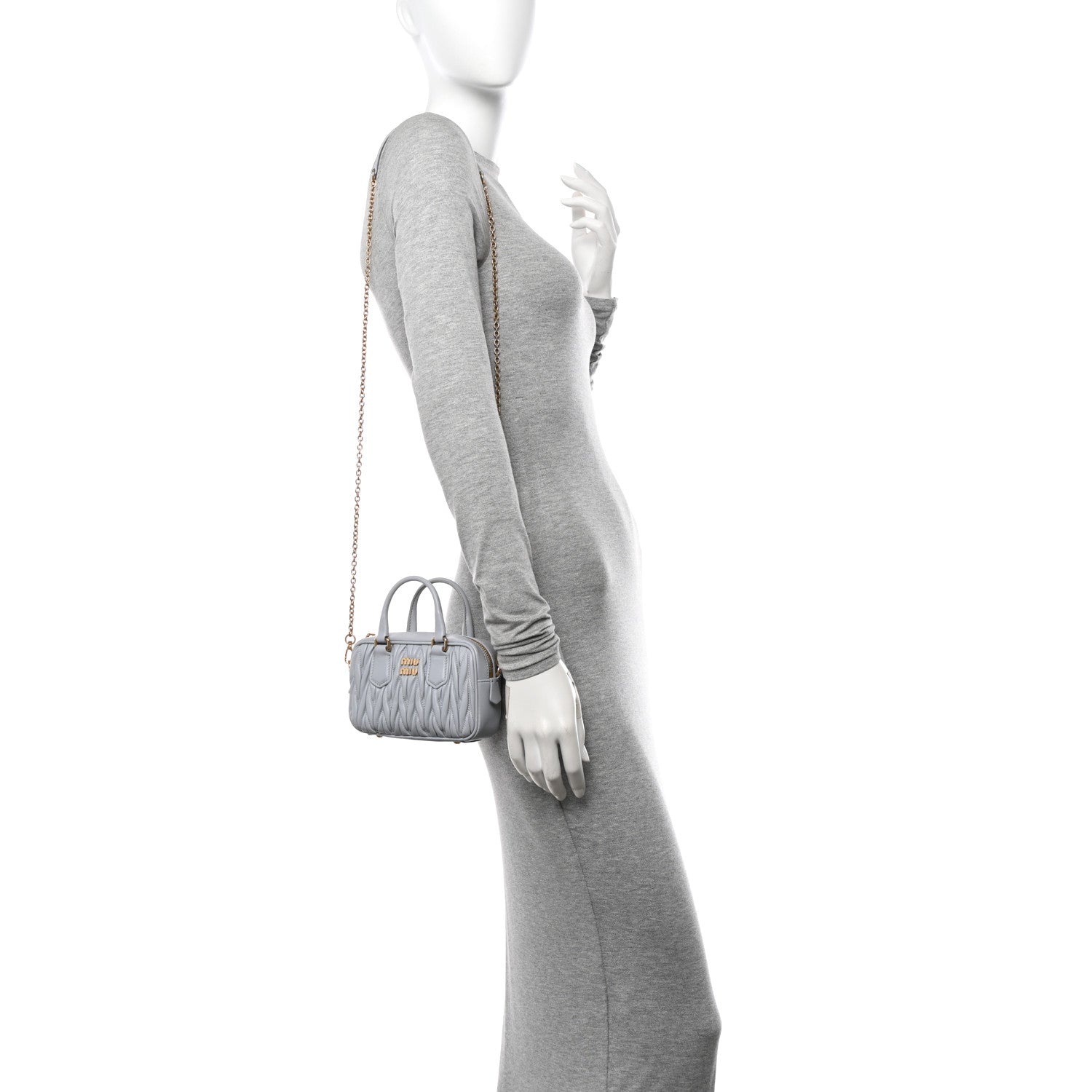 Miu Miu Nappa Matelasse Micro Arcadie Fiordaliso 2 of 10