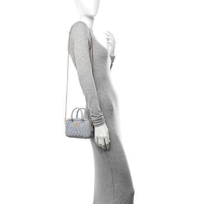 Miu Miu Nappa Matelasse Micro Arcadie Fiordaliso 2 of 10