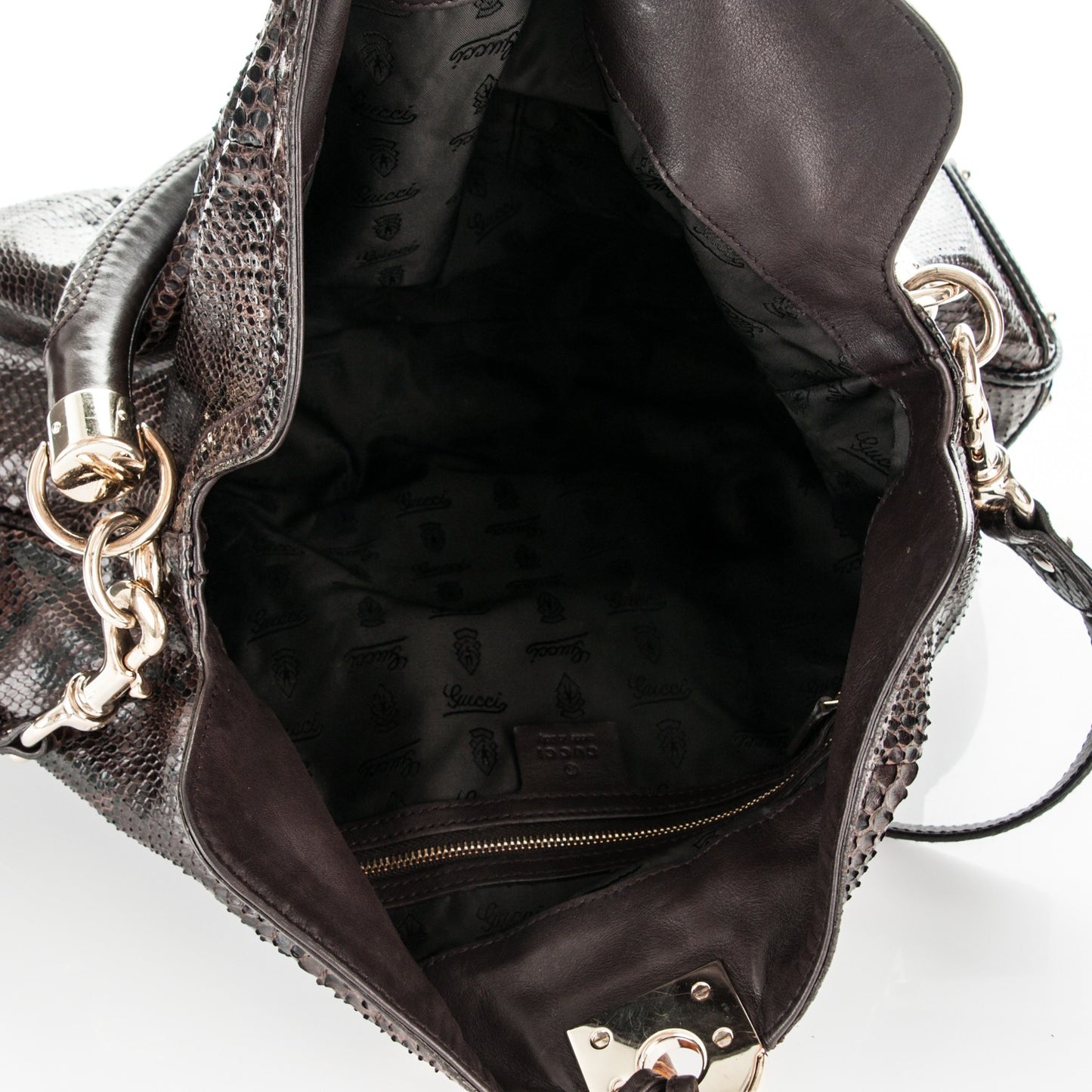 Python Large Indy Top Handle Hobo Brown
