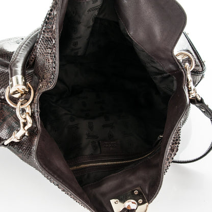 Gucci Python Large Indy Top Handle Hobo Brown 5 of 7
