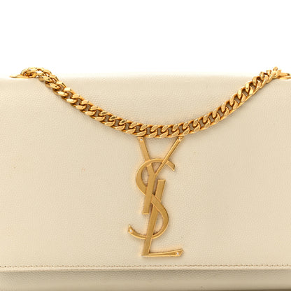 Saint Laurent Grain De Poudre Small Monogram Kate Satchel Blanc Vintage 8 of 16