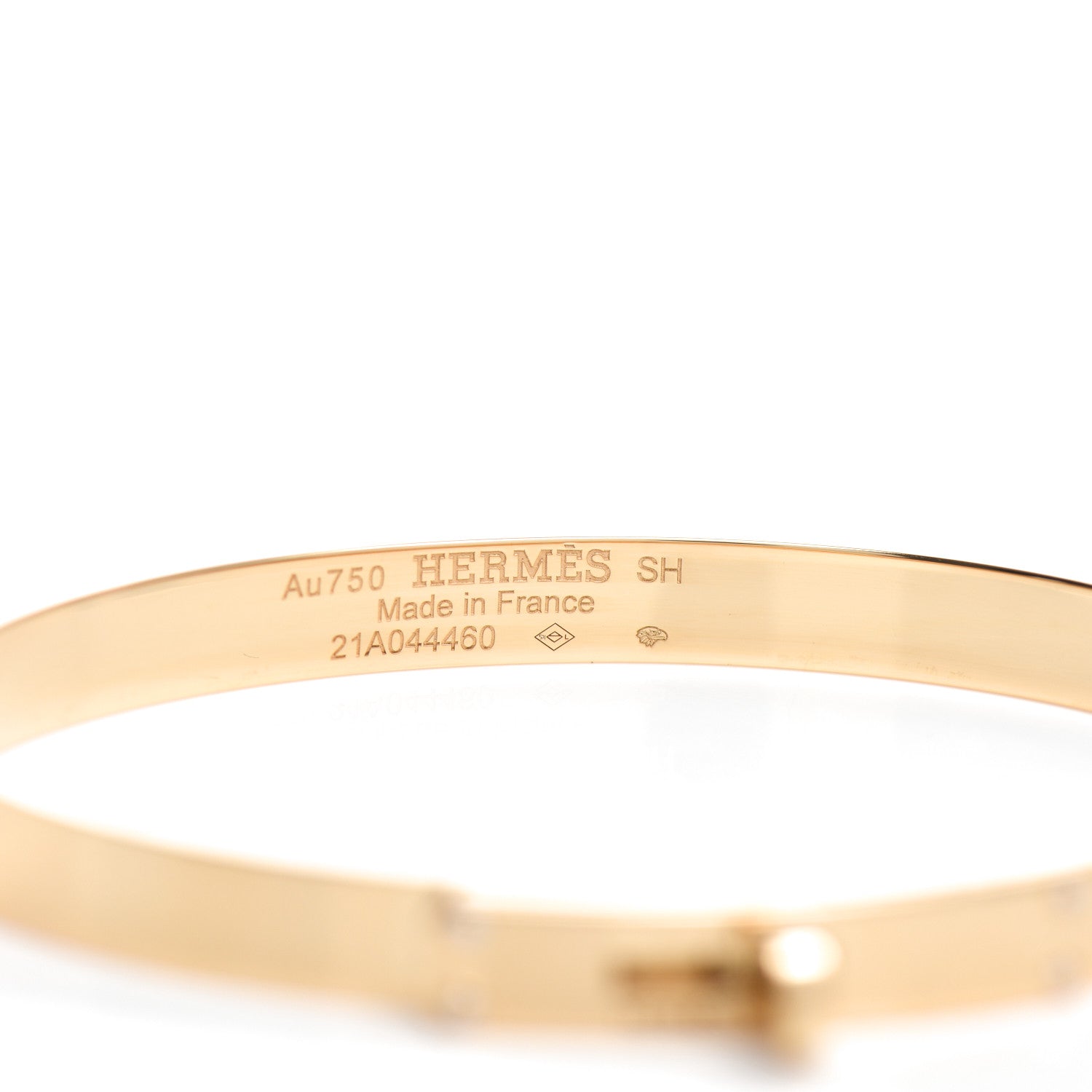 Hermes 18K Yellow Gold Diamond PM Kelly Bracelet SH 4 of 5