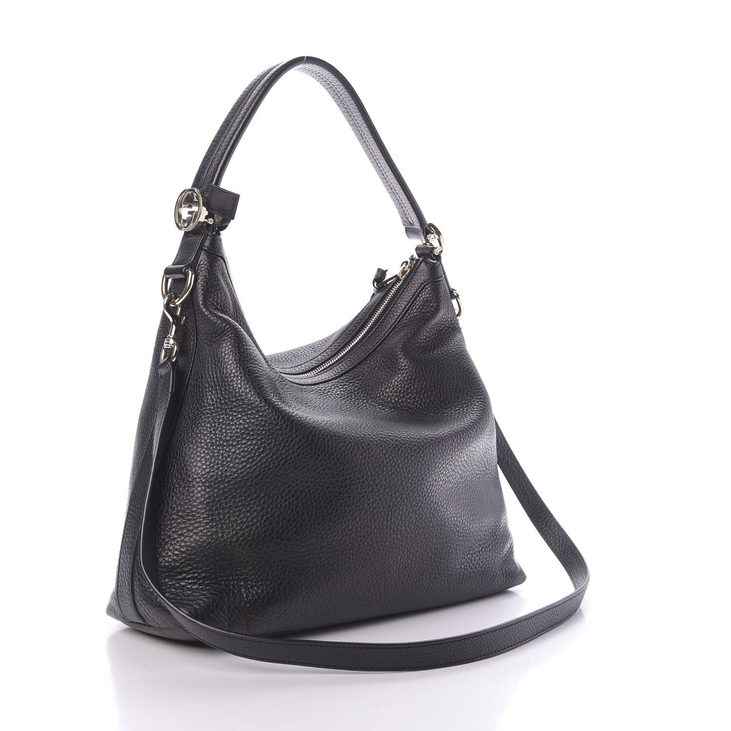 Pebbled Calfskin Small Miss GG Hobo Black