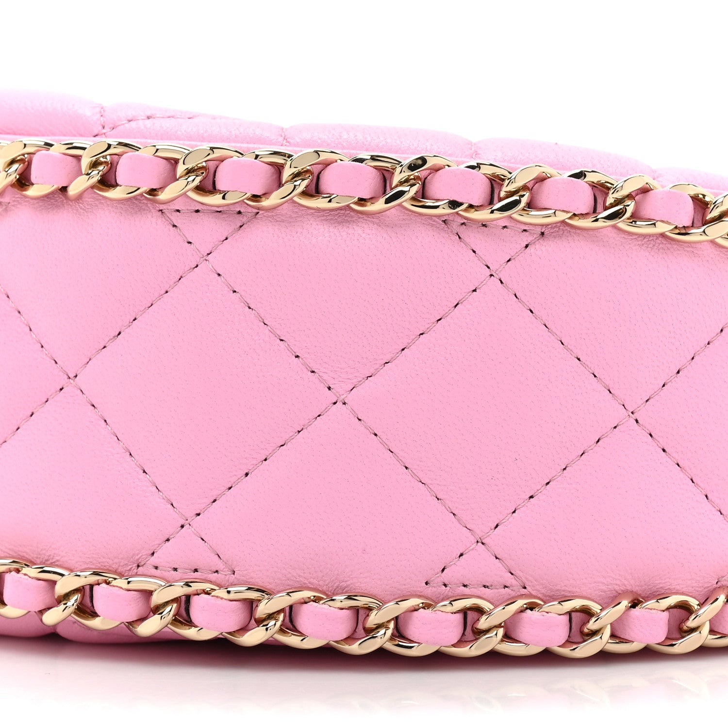 Chanel Lambskin Quilted Chain Around Hobo Pink 8 of 11