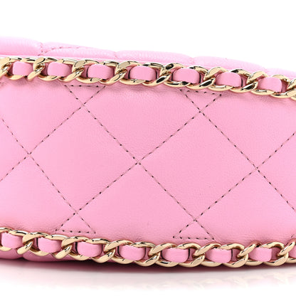 Chanel Lambskin Quilted Chain Around Hobo Pink 8 of 11