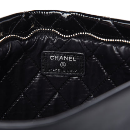 Chanel Patent Calfskin Quilted Beauty CC Clutch Black 8 of 11