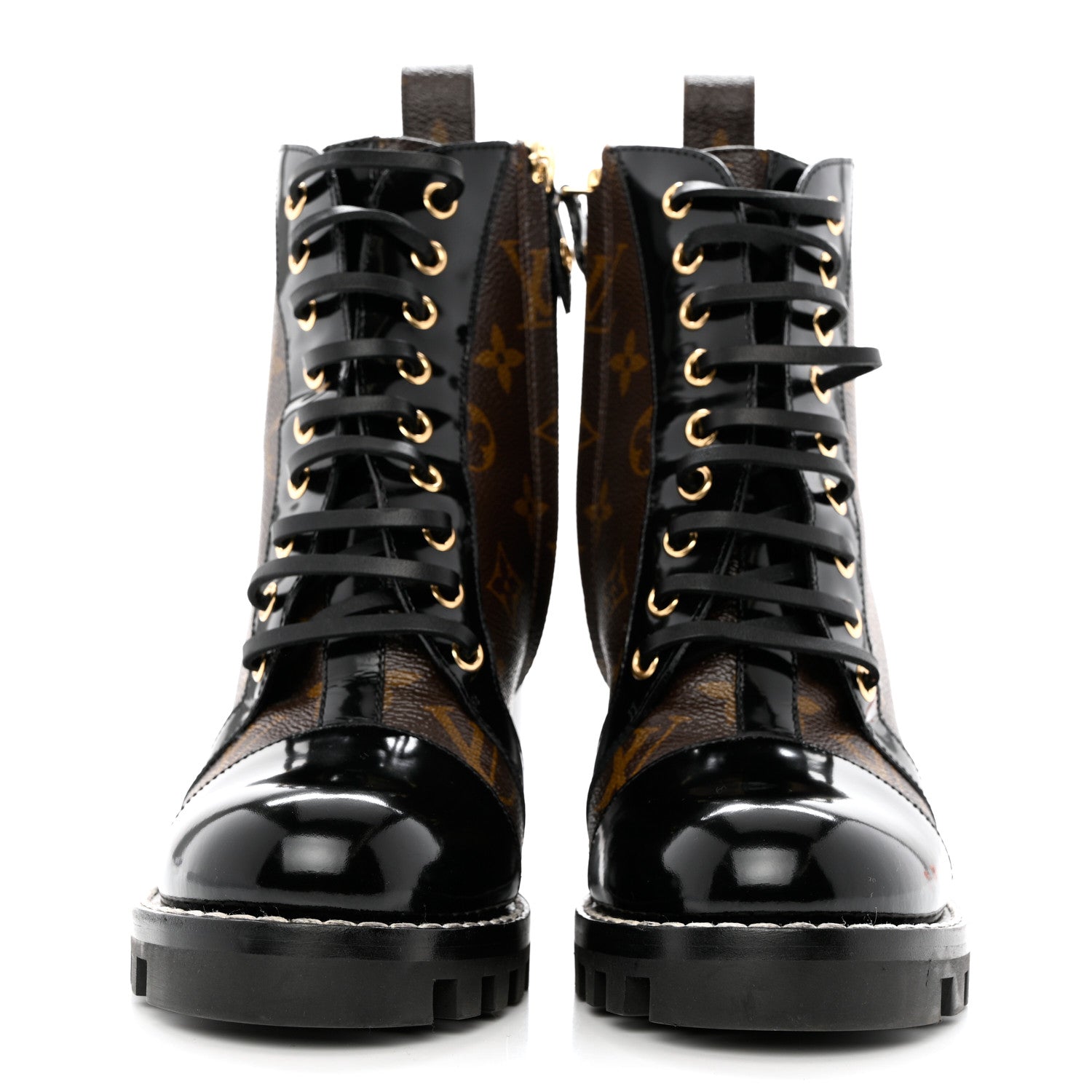 Louis Vuitton Patent Calfskin Monogram Star Trail Ankle Boots 36.5 Black 2 of 11