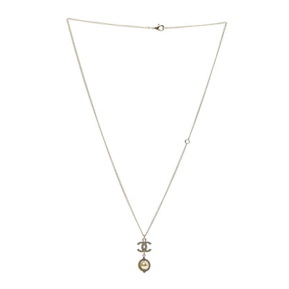 Chanel Crystal Pearl CC Lace Camellia Necklace Gold 3 of 6