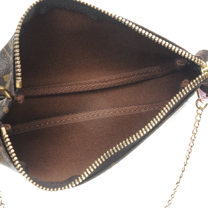 Louis Vuitton Monogram 2016 Christmas Animation Mini Pochette Accessories Rose Ballerine 5 of 8