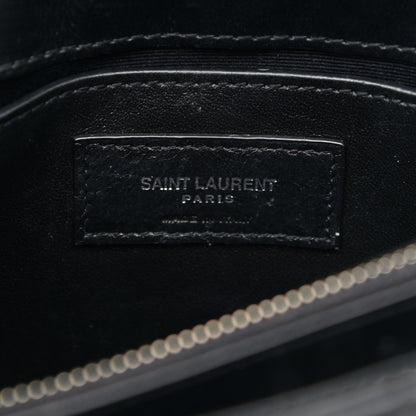 Saint Laurent Calfskin Y Quilted Monogram Small Loulou Chain Satchel Black 6 of 13
