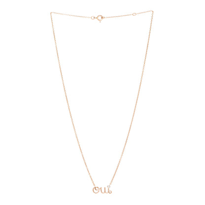 Christian Dior 18K Rose Gold Diamond Oui Pendant Necklace 3 of 5