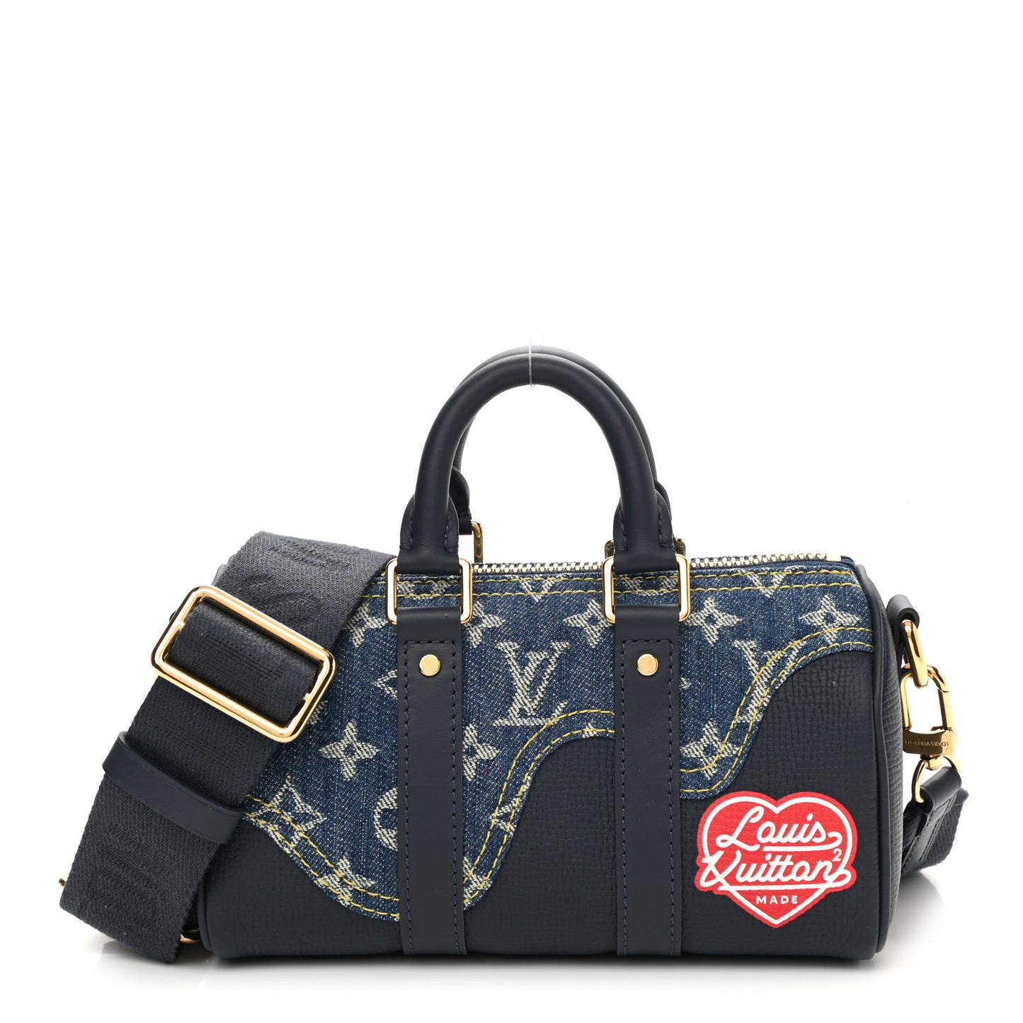 Taurillon Monogram Denim Drip Keepall XS Blue