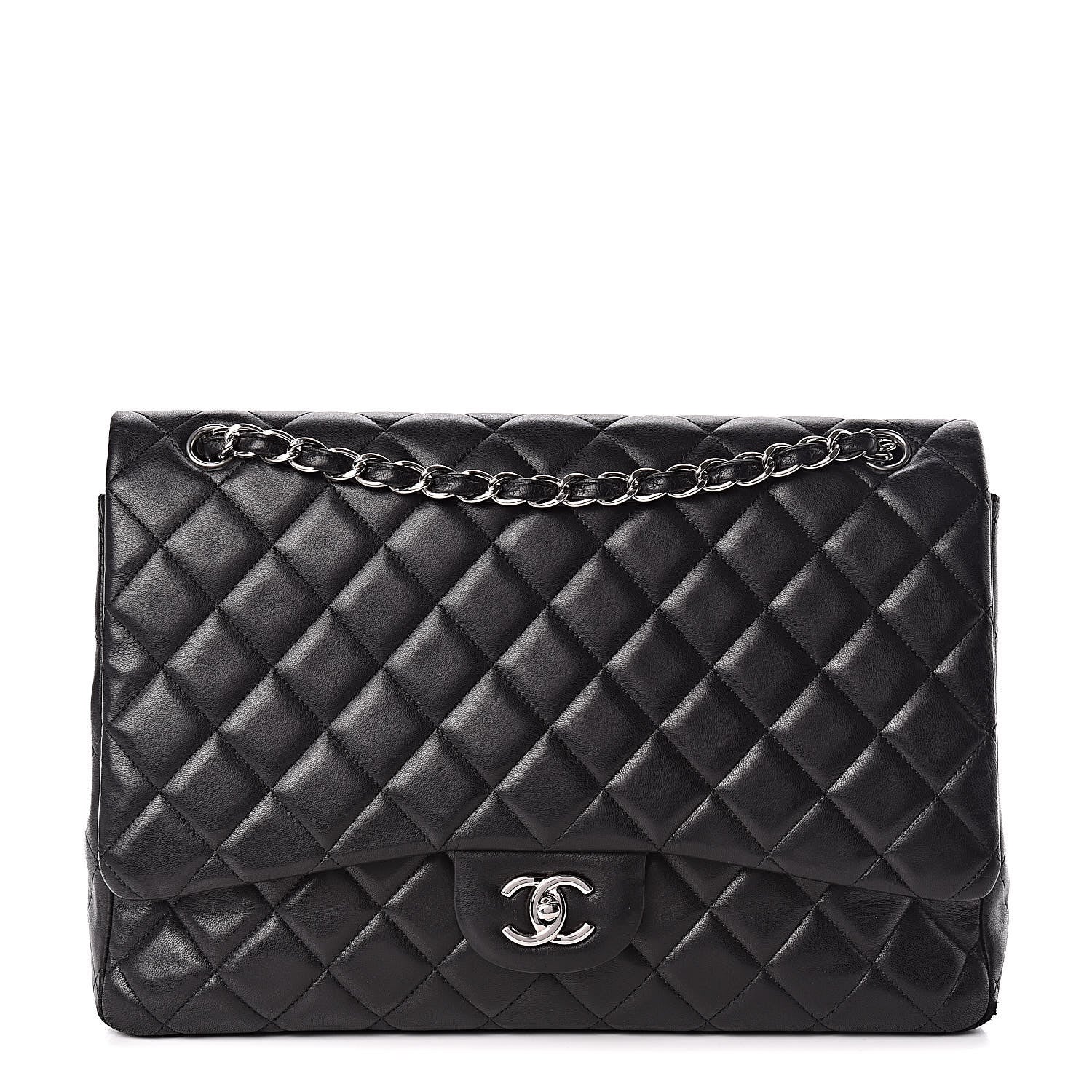 Chanel Lambskin Quilted Maxi Single Flap Black 1 of 16