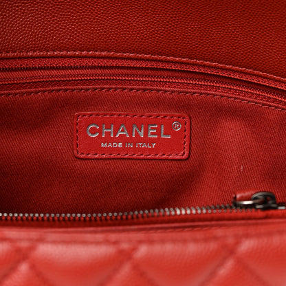 Chanel Caviar Quilted Medium Coco Handle Flap Dark Red 6 of 14