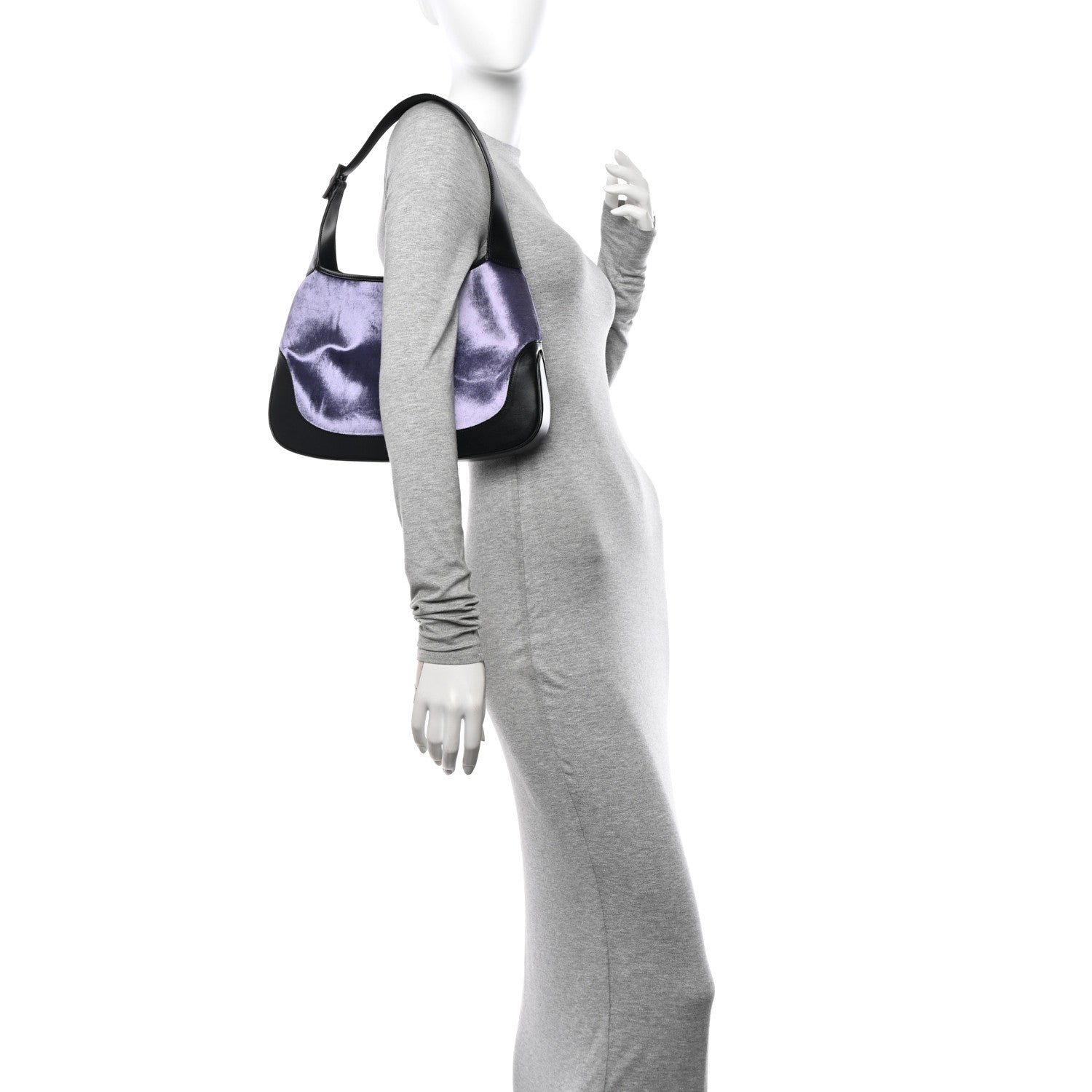 Gucci Velvet Calfskin Small Jackie O Hobo Light Purple Black 2 of 11