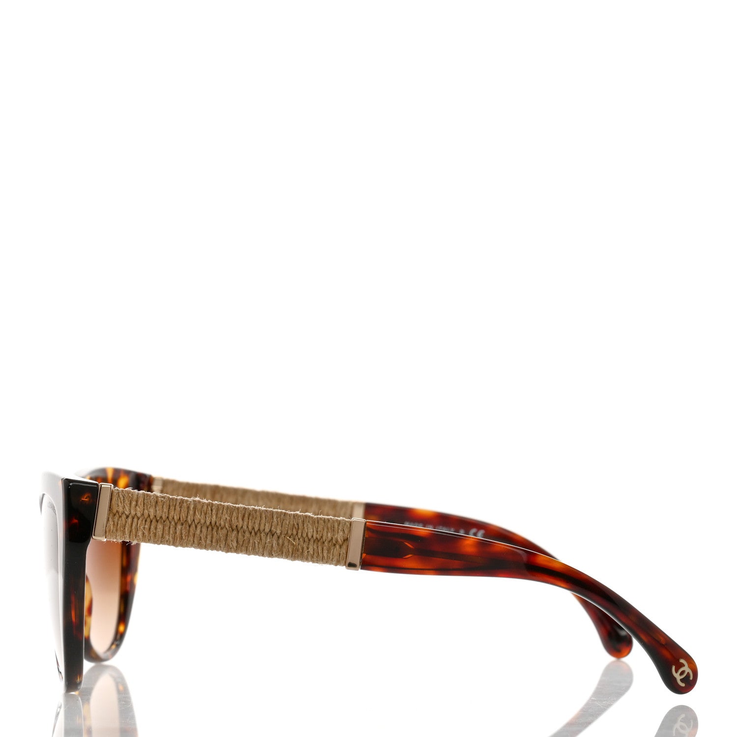 Chanel Acetate Rope Cat Eye Sunglasses 5409 Tortoise 3 of 9