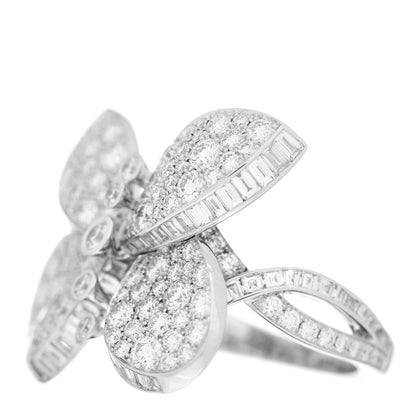 Graff 18K White Gold Diamond Princess Butterfly Ring 49 5 3 of 6