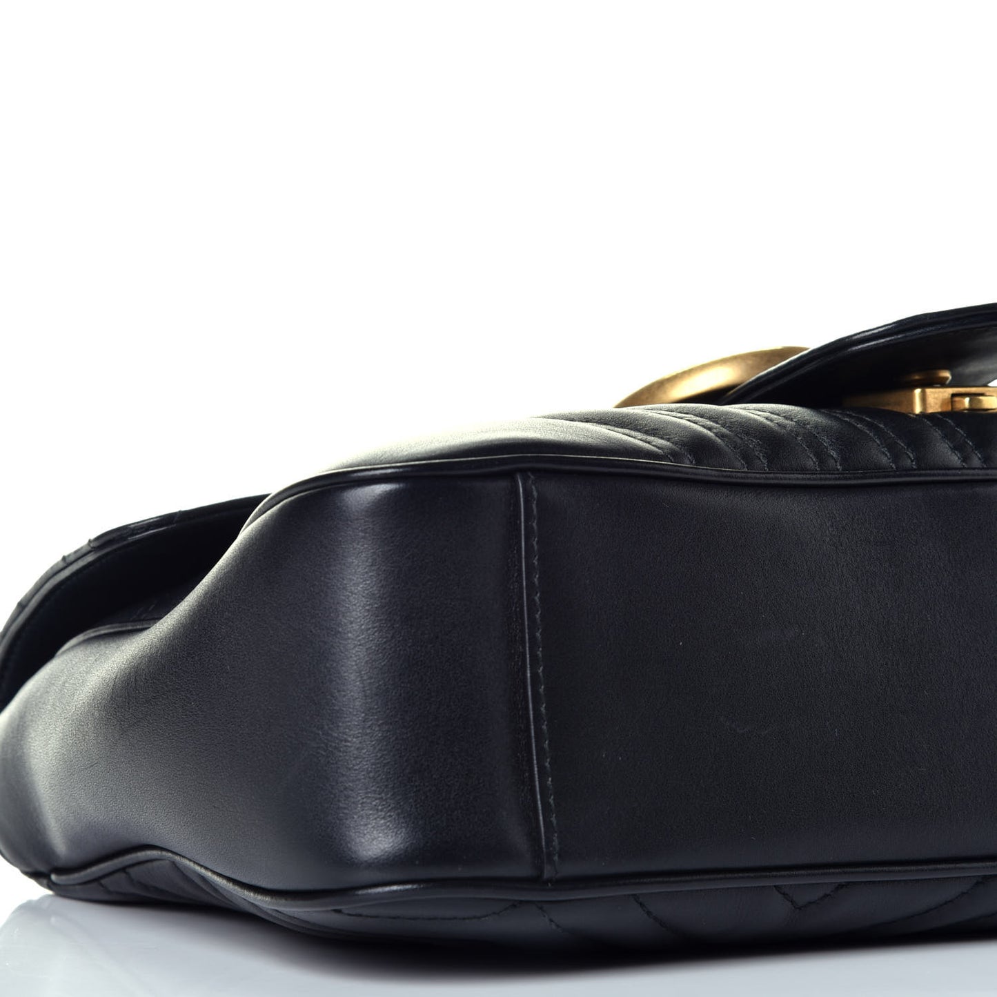 Calfskin Matelasse Medium GG Marmont Shoulder Bag Black