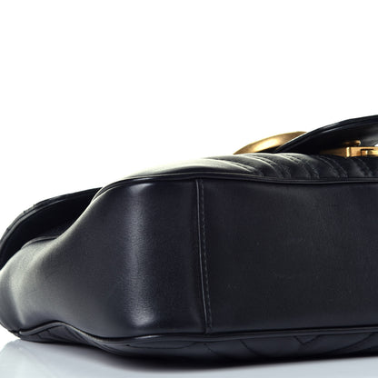 Gucci Calfskin Matelasse Medium GG Marmont Shoulder Bag Black 8 of 9