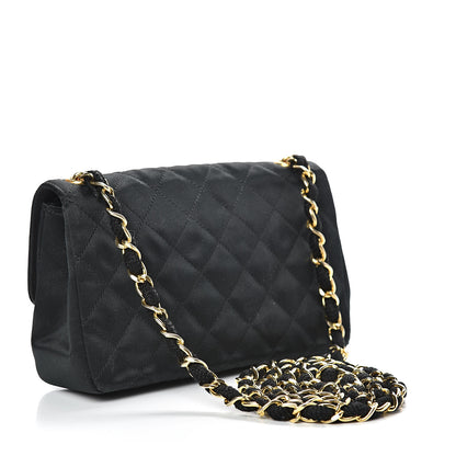 Chanel Satin Quilted Extra Mini Rectangular Flap Black 2 of 14