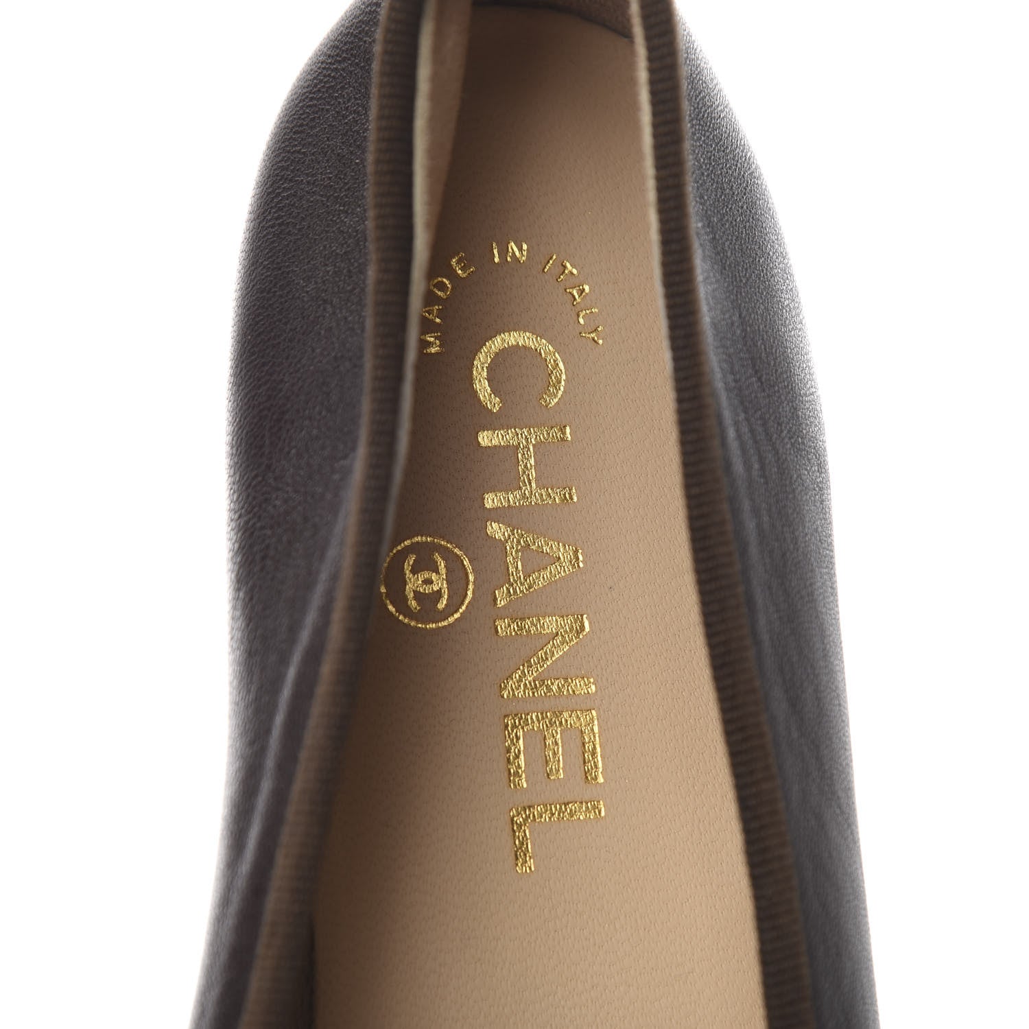Chanel Lambskin Cap Toe Ballerina Flats 37 Black Brown 5 of 8