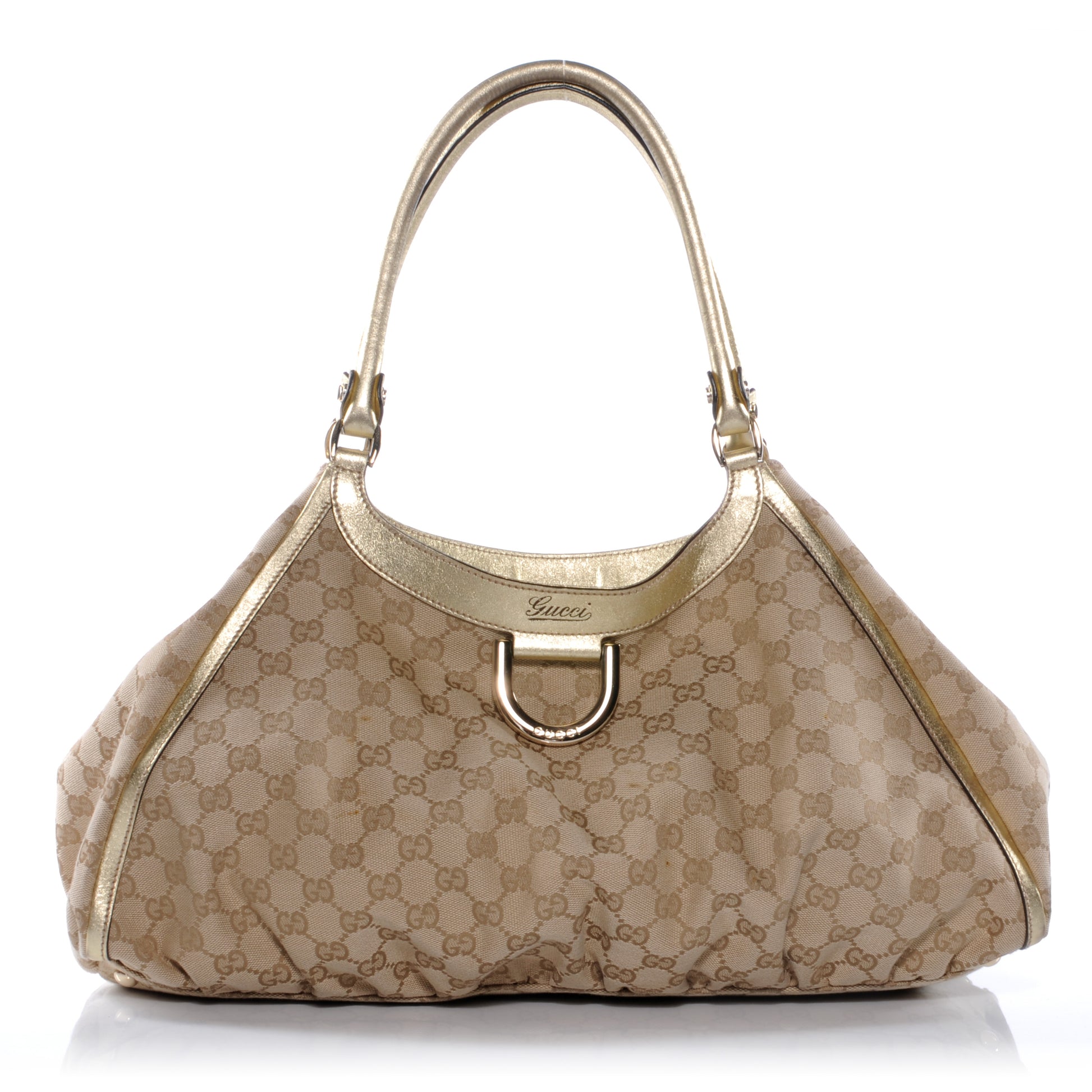Gucci Monogram D Gold Hobo Metallic 1 of 8