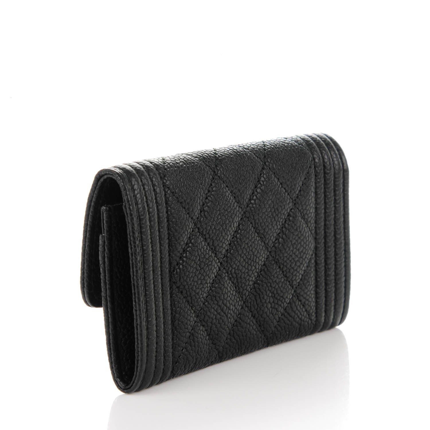 Chanel Caviar Quilted Boy Flap Card Holder Black 3 of 8