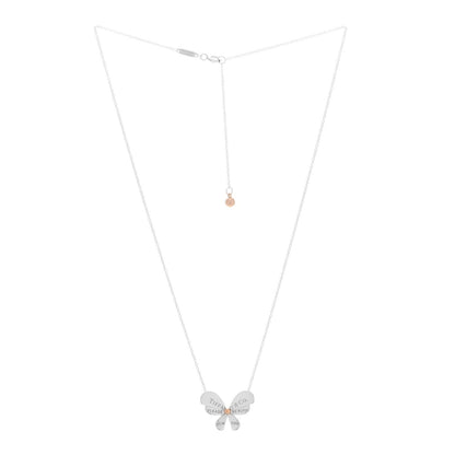 Tiffany Sterling Silver 18K Rose Gold Return to Tiffany Love Bugs Butterfly Pendant Necklace 3 of 7