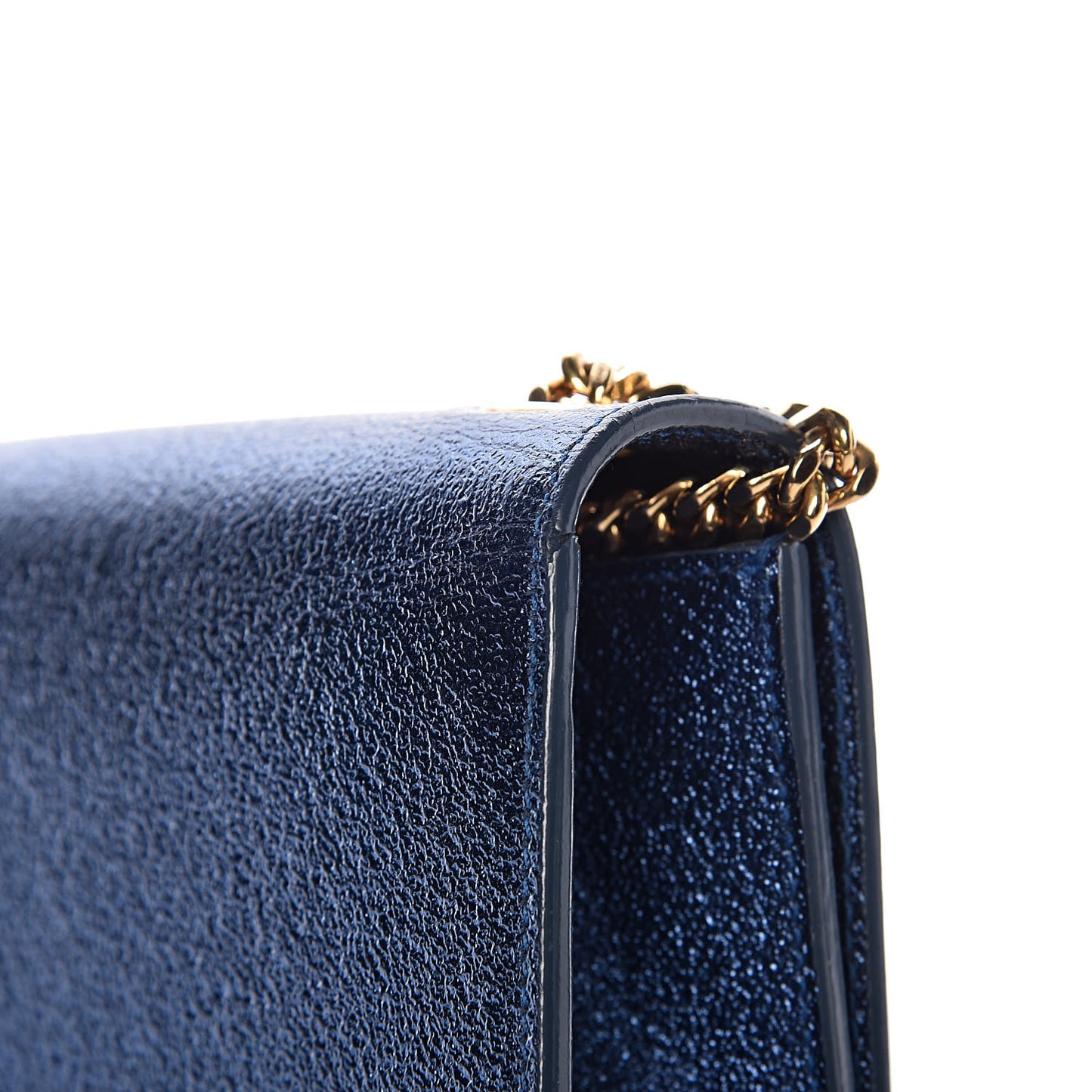 Metallic Calfskin Small Monogram Kate Satchel Navy