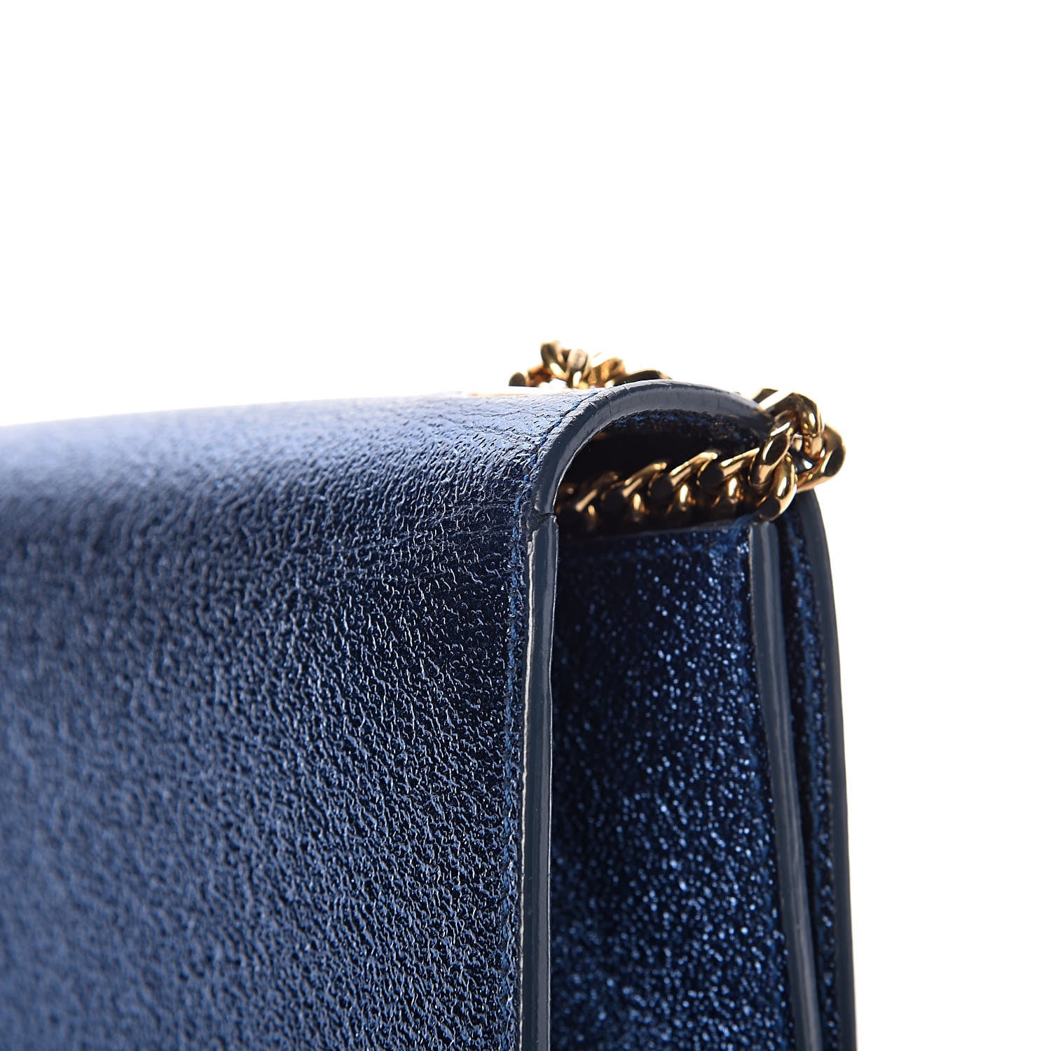 Saint Laurent Metallic Calfskin Small Monogram Kate Satchel Navy 8 of 11