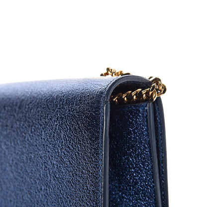 Saint Laurent Metallic Calfskin Small Monogram Kate Satchel Navy 8 of 11