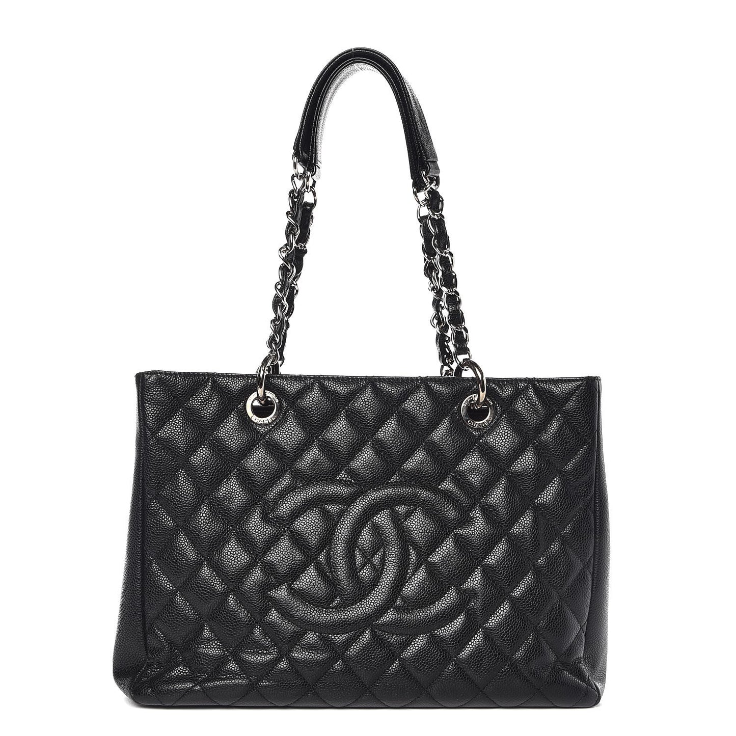 Caviar Quilted Grand Shopping Tote GST Black