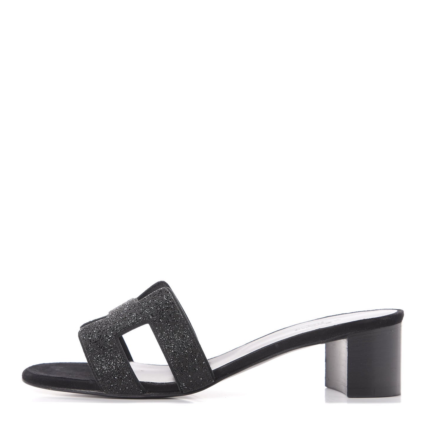 Suede Goatskin Crystal Powder Oasis Sandals 37 Black