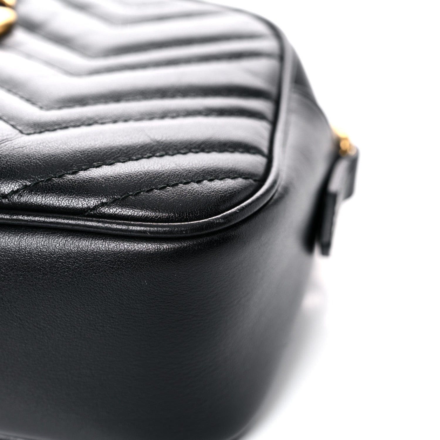 Gucci Calfskin Matelasse Small GG Marmont Chain Shoulder Bag Black 11 of 16