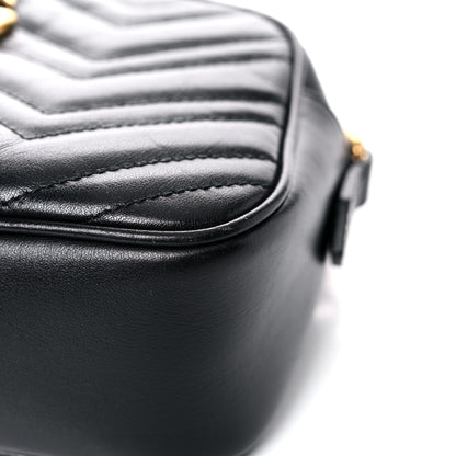Gucci Calfskin Matelasse Small GG Marmont Chain Shoulder Bag Black 11 of 16