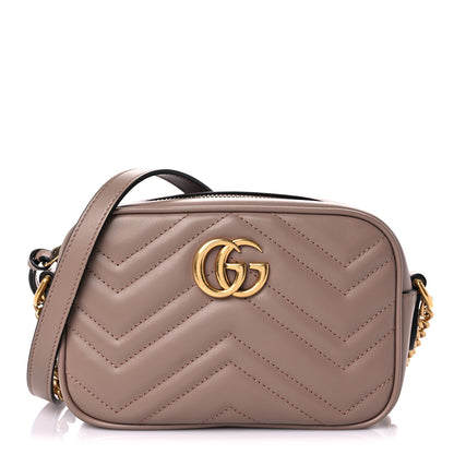 Gucci Calfskin Matelasse Mini GG Marmont Chain Shoulder Bag Porcelain Rose 1 of 11