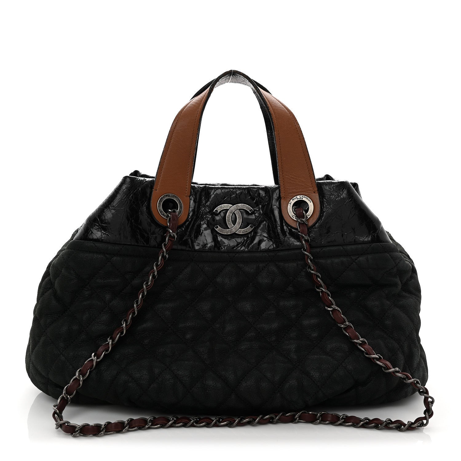 Chanel Iridescent Calfskin Small In The Mix Tote Dark Green 1 of 12