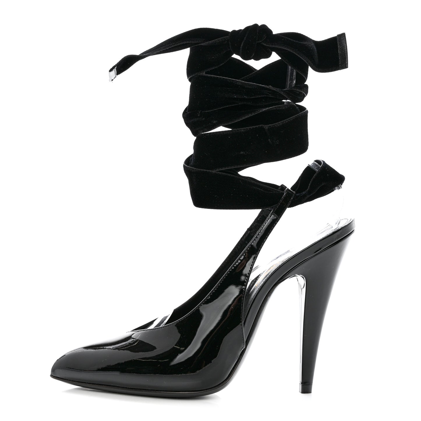 Vernice Chiffon Venus Lace 110 Pumps 37.5 Black