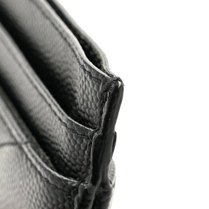 Saint Laurent Grain De Poudre Matelasse Chevron Monochrome Monogram Credit Card Case Black 10 of 12