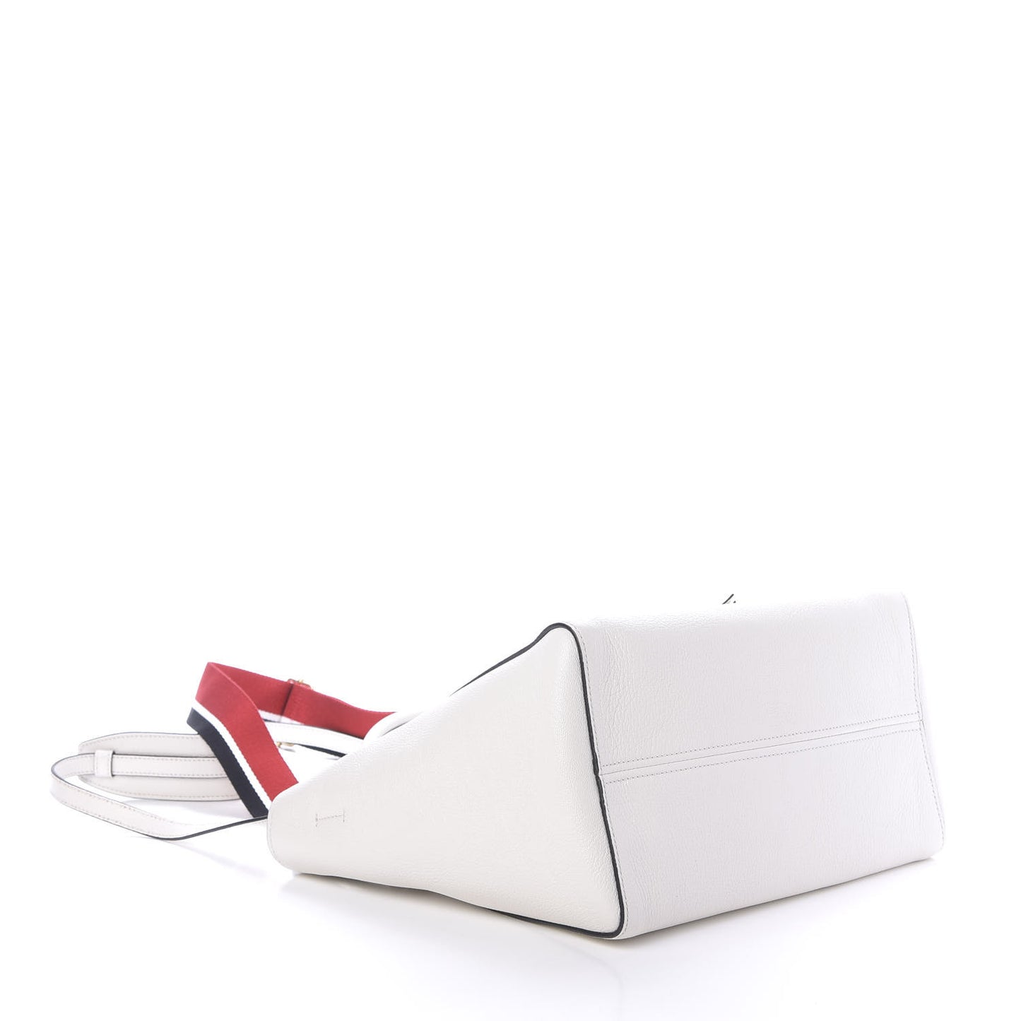 Goatskin Madras Zip Tote White