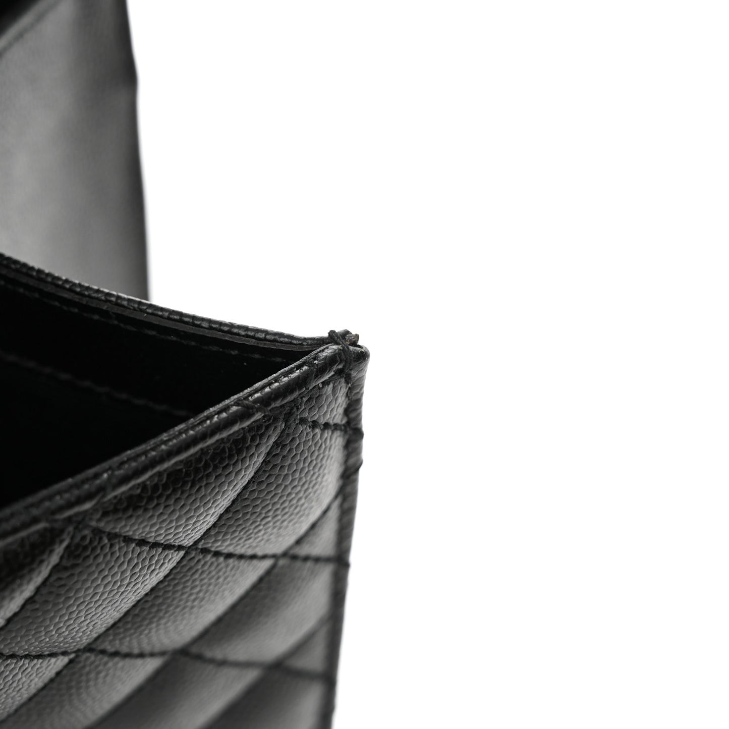 Grain De Poudre Textured Mixed Matelasse Large Triquilt Monogram Satchel Black