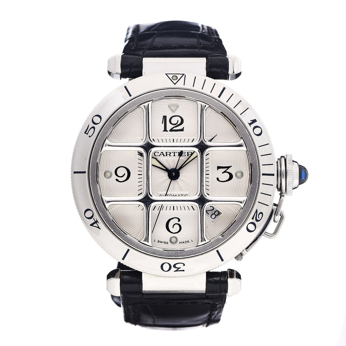 Stainless Steel Alligator 38mm Pasha C Grille Automatic Watch
