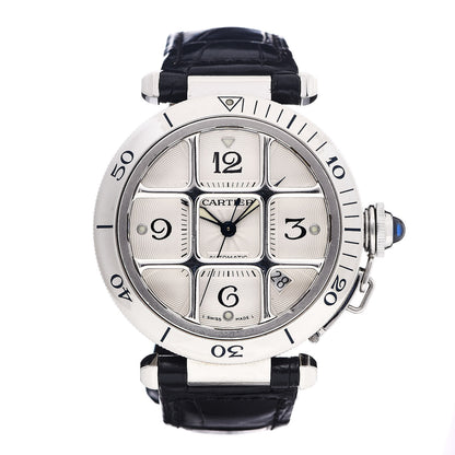 Cartier Stainless Steel Alligator 38mm Pasha C Grille Automatic Watch 1 of 8