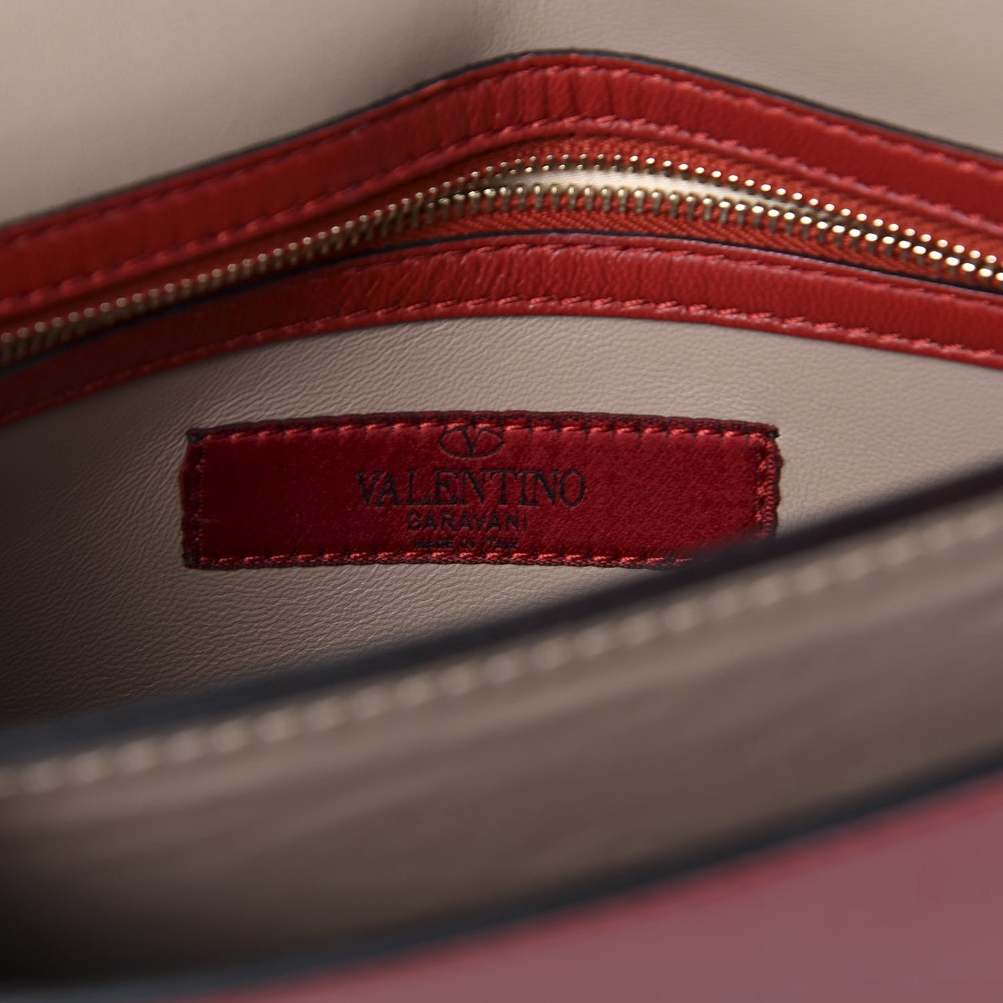 Nappa Rockstud Wristlet Clutch Rosso Valentino