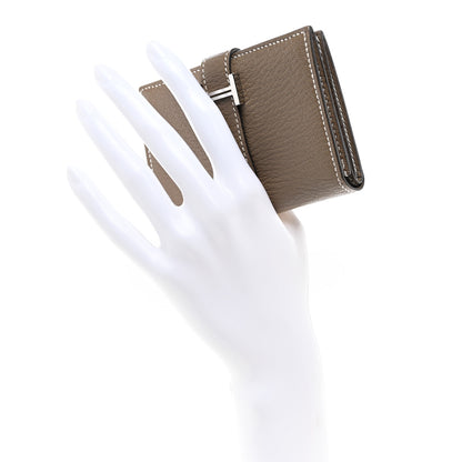 Hermes Chevre Mysore Mini Bearn Wallet Etoupe 2 of 9