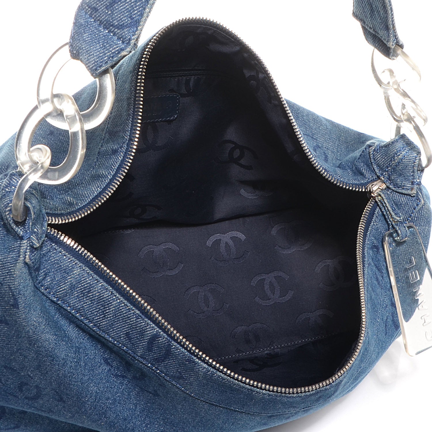 Chanel Denim CC Hobo Dark Blue 5 of 9