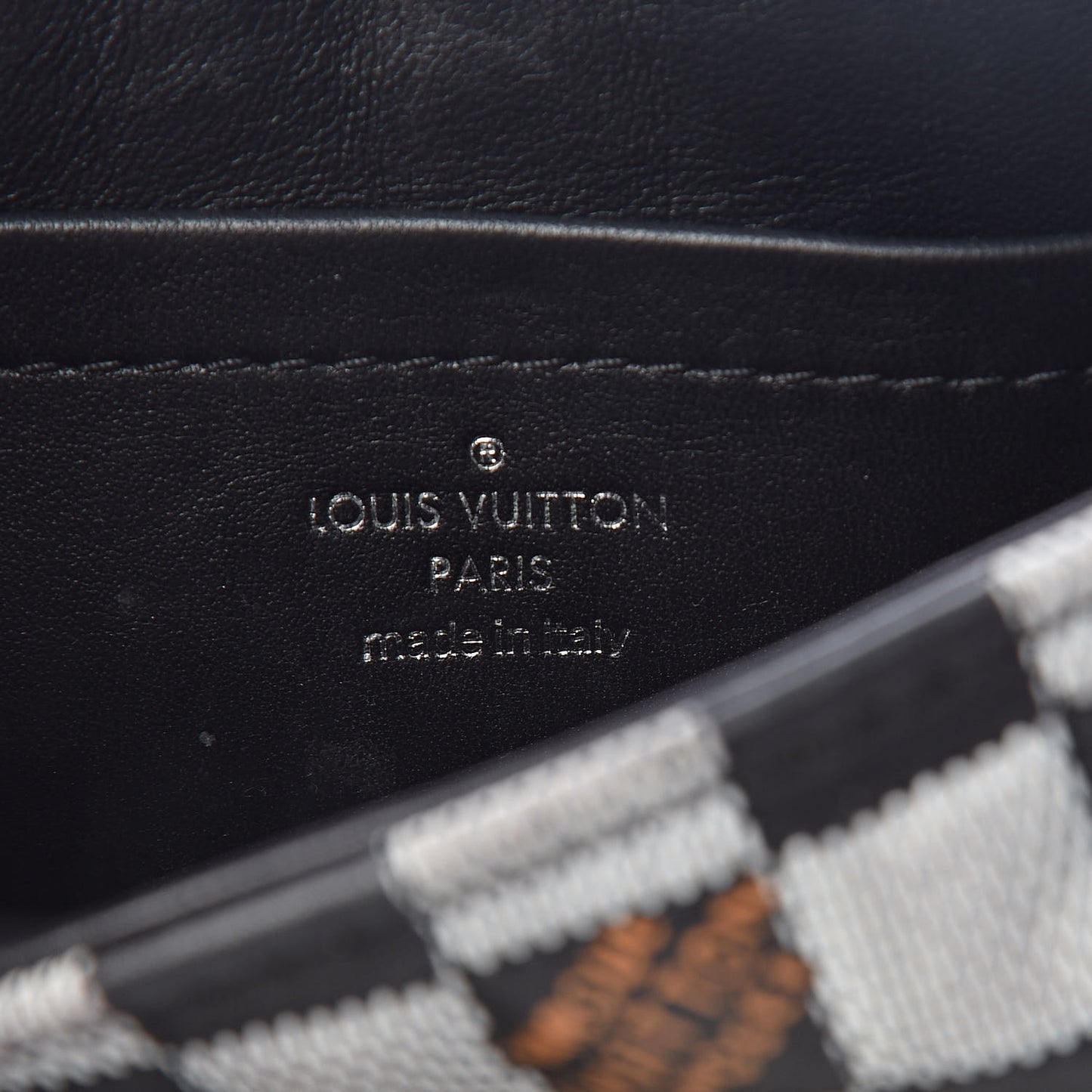 Calfskin Damier Twist Shoulder Bag BB Black White