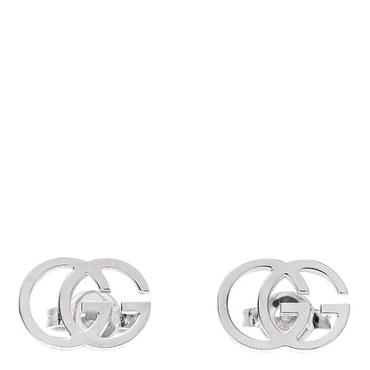Gucci 18K White Gold GG Tissue Stud Earrings 1 of 4