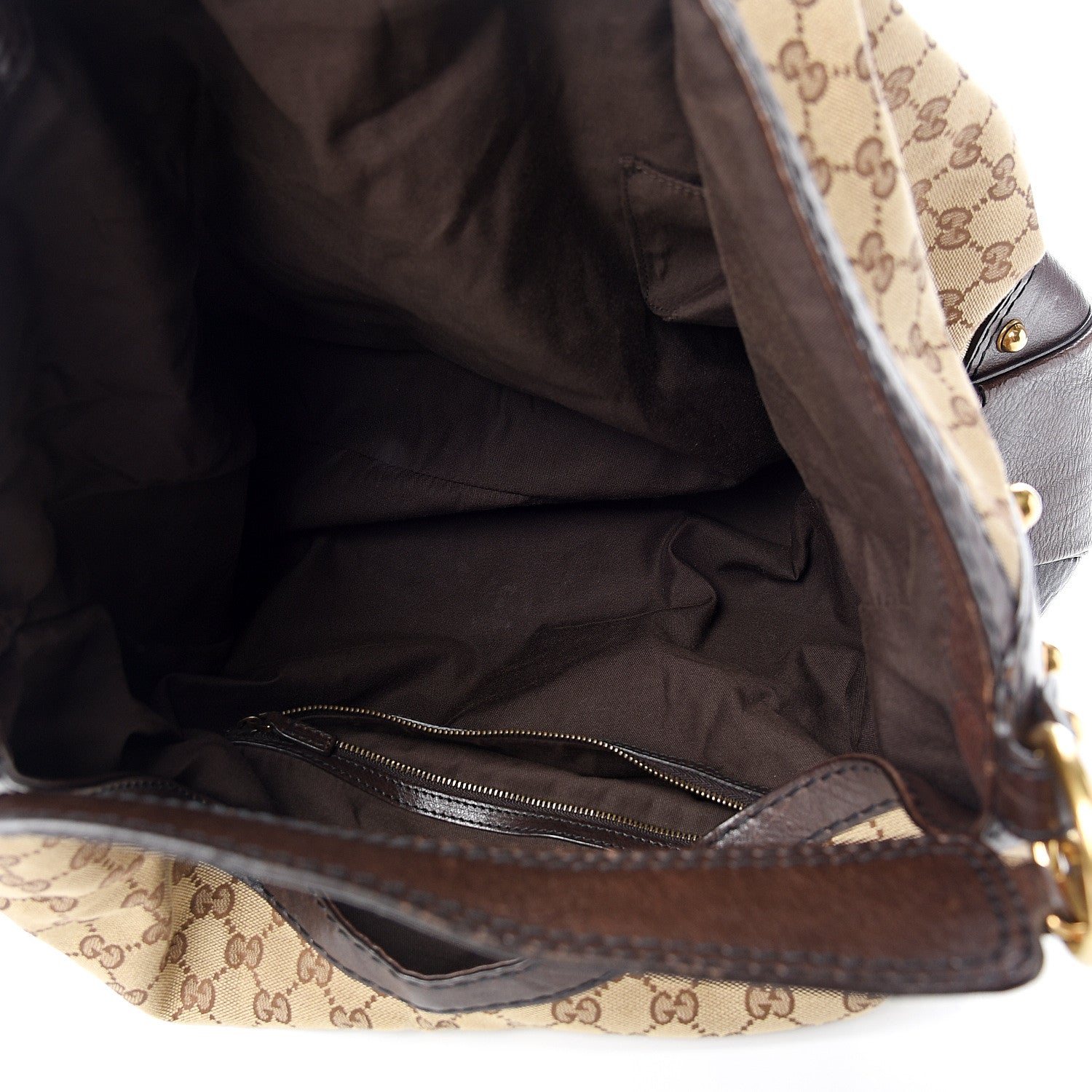 Gucci Monogram Large Jockey Hobo Dark Brown 4 of 10