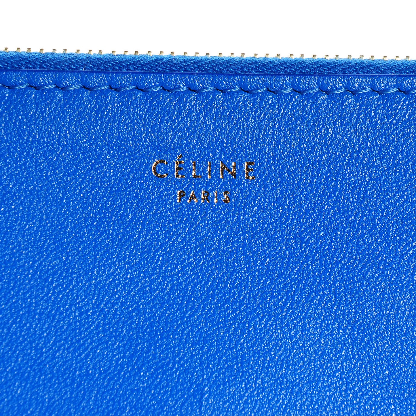 Smooth Lambskin Bi-Color Solo Clutch Pouch Royal Blue Khaki